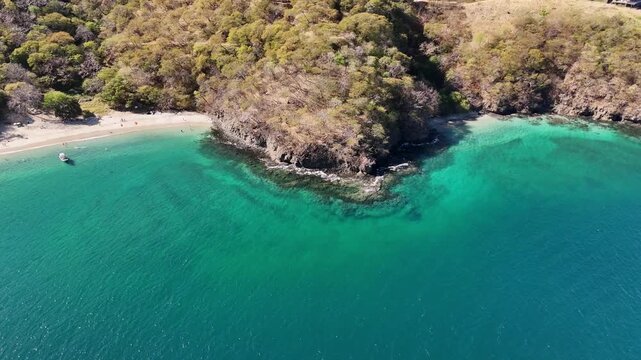 Aerial View of Calz&oacute;n de Pobre Beach and Turquoise Waters, Guanacaste, Costa Rica