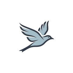 Naklejka premium Stylized Flying Bird Logo Icon PNG Transparent
