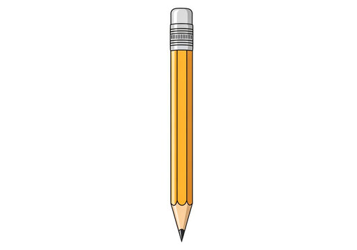 Yellow wooden pencil with a pink eraser top