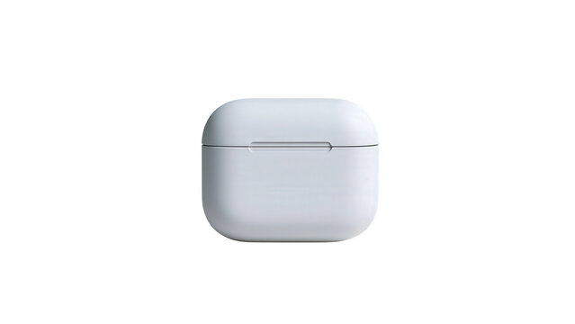 White wireless earbuds charging case isolated on white background with displays white communication entertainment electronics technology innovation isolation container