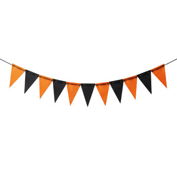 Halloween orange and black party pennant bunting banner