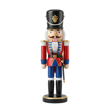 Traditional wooden christmas nutcracker soldier with sword