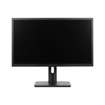 Modern black computer monitor screen mockup isolated