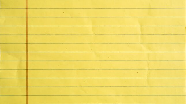 Blank yellow legal pad paper with red margin line