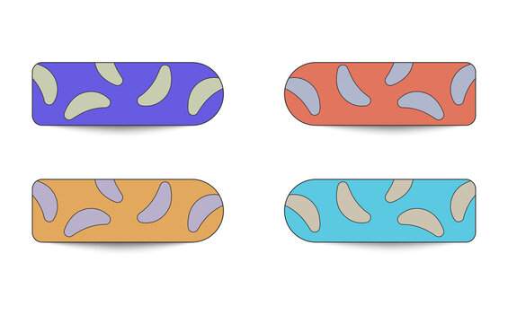 Colorful cartoon bacteria cells on transparent background PNG
