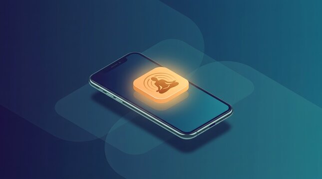 Meditative yoga application interface glowing orange blue modern design.