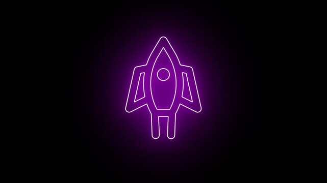 Animated Rocket Transparent and Black Screen
