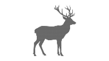 Fototapeta premium Halftone style silhouette of a standing deer