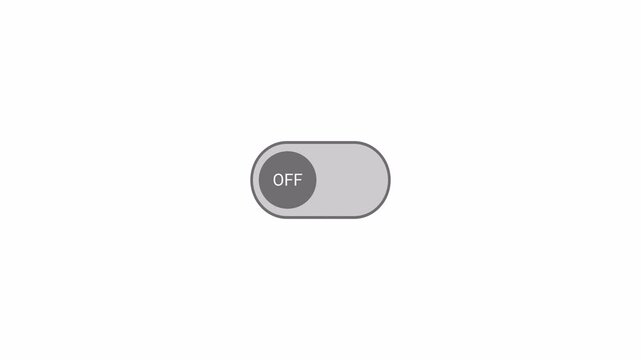 On and Off Switch Button Animation on Transparent Background, Turning On-Off Toggle Slide Button Animation in 4K, Modern UI Interface Switch Control for Mobile Apps, Websites and Software Design
