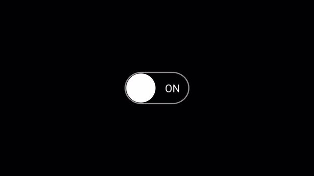 Toggle Switch Button with Check Mark Animation on Transparent Background, Check Mark On Off Button, Turning On and Off Toggle Slide Button, Modern User Interface Motion Graphic in 4K
