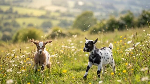 goats on the meadow