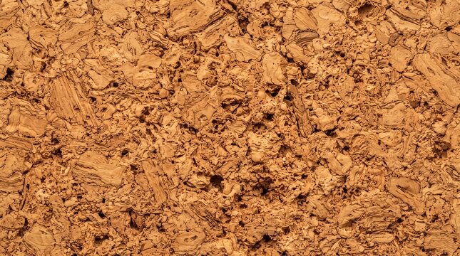 Cork texture background showing natural brown granular pattern from tree bark material.