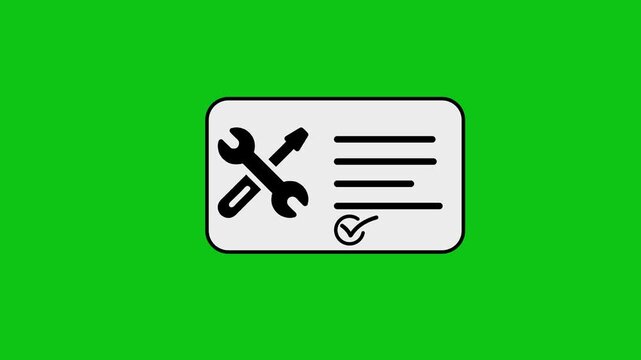 Animated repair service card motion graphic isolated on a green screen, representing maintenance and support services for various applications.