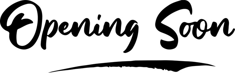 Opening soon handwritten typography text vector graphic with white background © bijaychandra