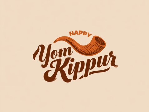 Happy yom kippur greeting with pomegranate illustration