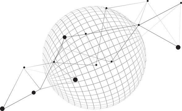 Futuristic technology and science elements, DNA strands, connected neural web