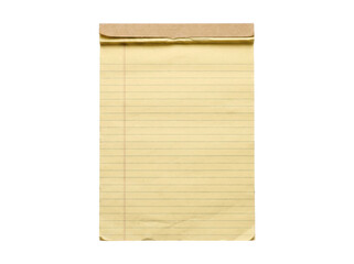Blank yellow lined legal pad with cardboard binding on a transparent background © Vitalo4ok