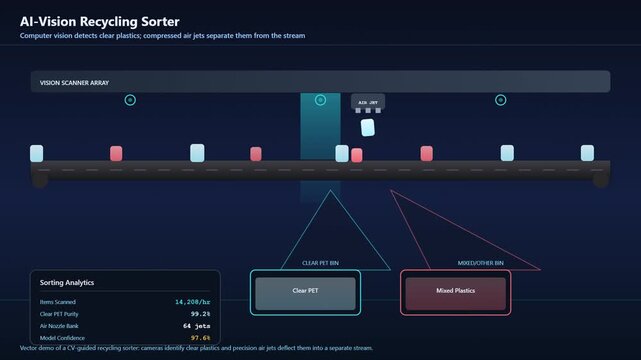AI-Powered Computer Vision Recycling Sorting System for Clear Plastics