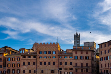 Obraz premium Die beeindruckende mittelalterliche Kulisse der Piazza del Campo in Siena, Toskana, Italien