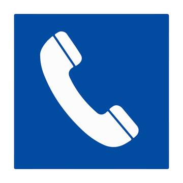 Emergency telephone or call box blue square safety sign vector illustration