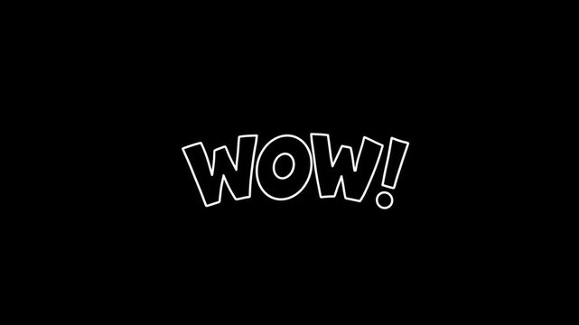 Animated Doodle Wow Typography Outline Motion Graphic with Alpha Channel