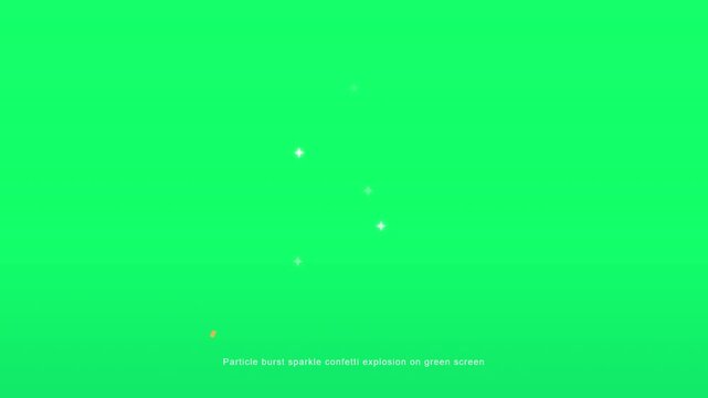 Vibrant Particle Burst Sparkle Confetti Explosion on Green Screen