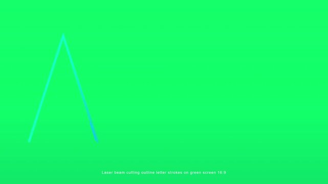 Laser Cutting Outline Letters on Green Screen with Light Strokes