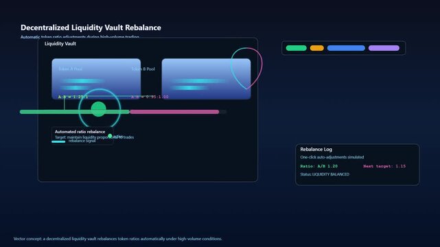 Decentralized Liquidity Vault Rebalancing Interface Visualization