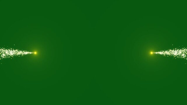 Luxury magical gold sparkle trail with glitter dust, twinkling starbursts, fairy light swirl and glowing particles on green screen 4k loop with elegant seamless transition loop