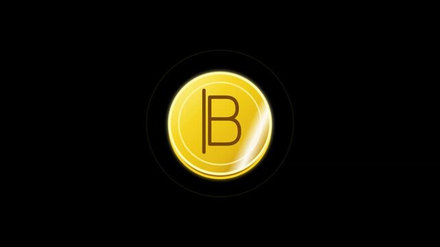 Animated Bitcoin Crypto Currency Coin Line Icon