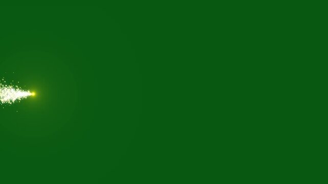 Luxury sparkling golden dust trail animation with magical fairy particles, glittering stars, glowing light swirl, twinkling effects and elegant gold shimmer on green screen 4k loop