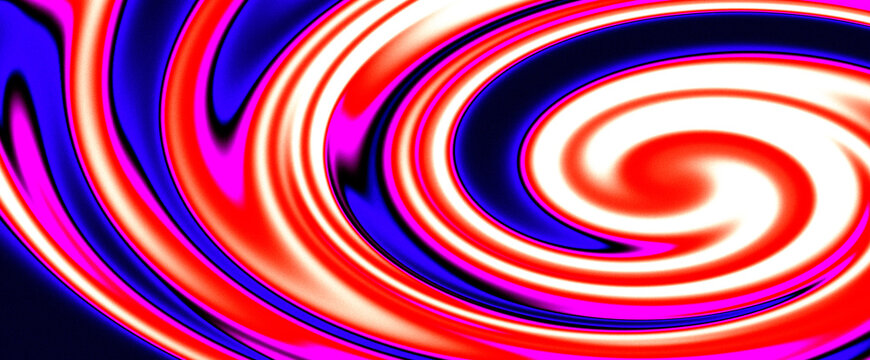 Dynamic red and blue vortex swirling gradient background with gritty noise texture and motion blur