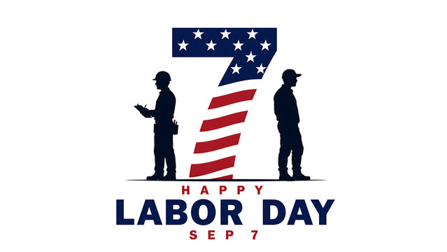 Two soldiers saluting with american flag and seven number for labor day Labor Day, Happy Labor Day, American Labor Day, Labor Day USA
