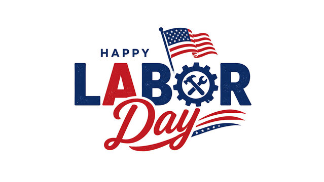 Happy labor day celebration with american flag banner Labor Day, Happy Labor Day, American Labor Day, Labor Day USA