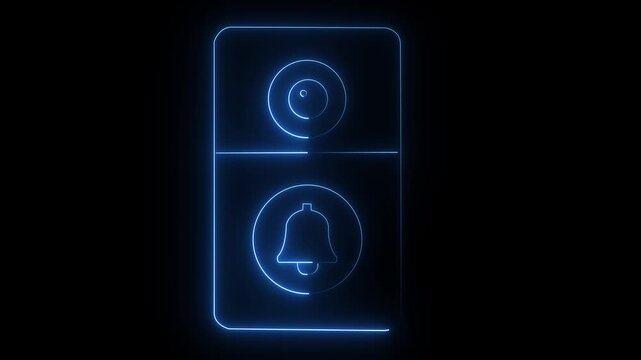 Blue glowing volume and alarm control panel