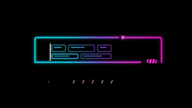 Neon Grid Frames Motion Loop 4K