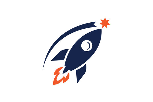 Rocket Logo vector illustration on white background