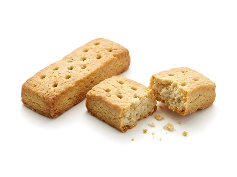 Schottischer Shortbread-Butterkeks isoliert auf Wei&szlig;