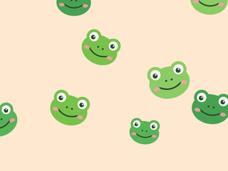 Naklejka premium Smiling Frog Heads Playful Nursery Design