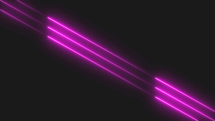 Obraz premium Abstract bright pink glowing light lines with dotted pattern moving diagonally on a dark black background for digital technology and futuristic motion design concepts