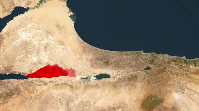 Israel Map Highlight Zoom In Satellite World Map Middle East Geography Motion Graphic