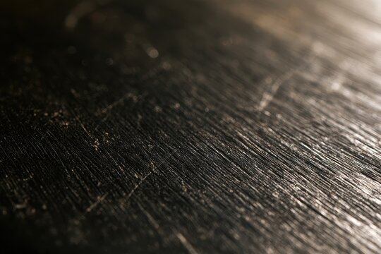 Industrial black metal texture featuring deep scratch marks and wear