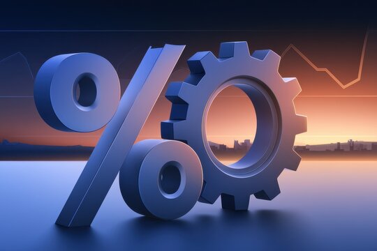 Interlocking Percentage and Gear: Visual Metaphor for Monetary Policy at Twilight