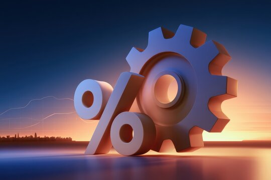 Interlocking Percentage and Gear: Visual Metaphor for Monetary Policy at Twilight