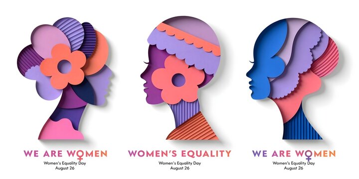 We are women. Women's Equality. Women's Equality Day set.