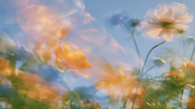 Dreamy Wildflowers Dancing in the Soft Summer Breeze