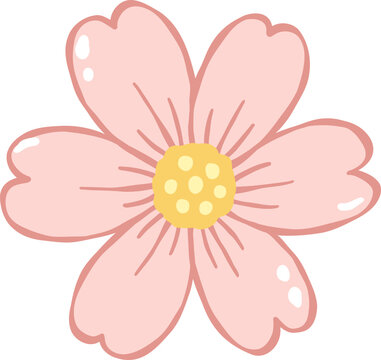 cute spring summer blossom flower vector cartoon illustration