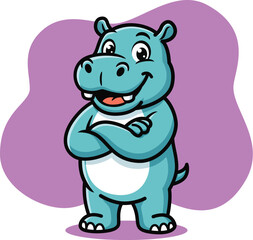 Fototapeta premium Cartoon Hippo