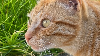 cat on grass © aqib