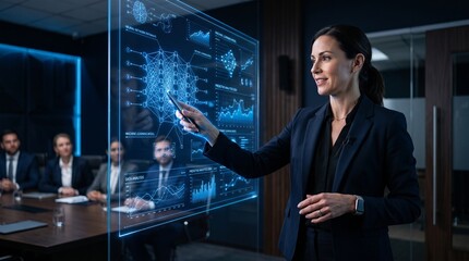 Fototapeta premium Future of Artificial Intelligence and Digital Transformation Technology